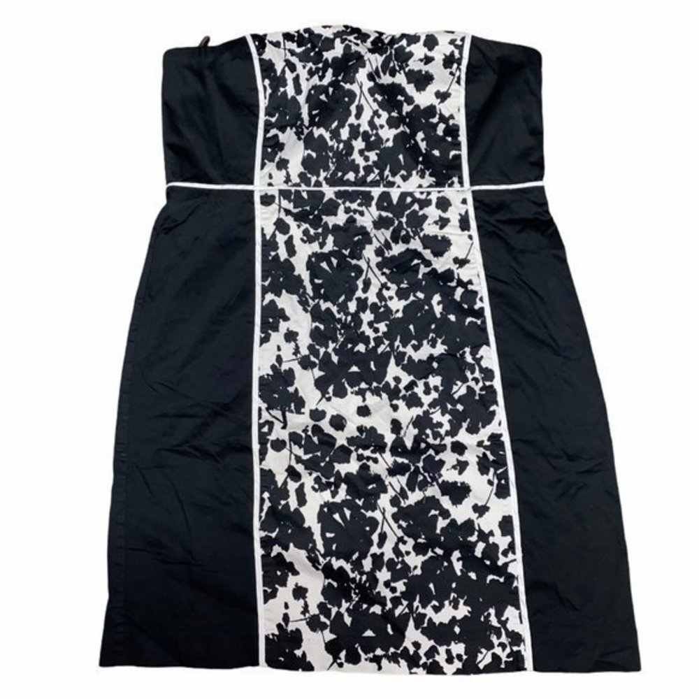 New York & Company Black and White Strapless Mini Dress